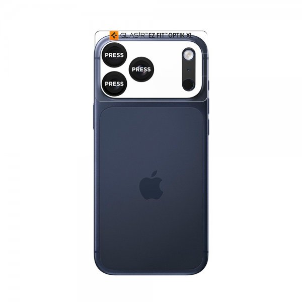 Spigen iPhone 17 Pro Kameraskydd Glas.tR EZ Fit Optik Pro XL Svart