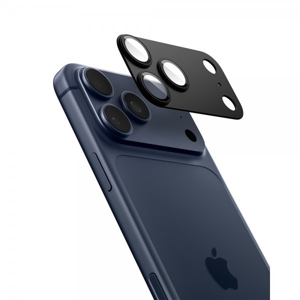 Spigen iPhone 17 Pro Kameraskydd Glas.tR EZ Fit Optik Pro XL Svart