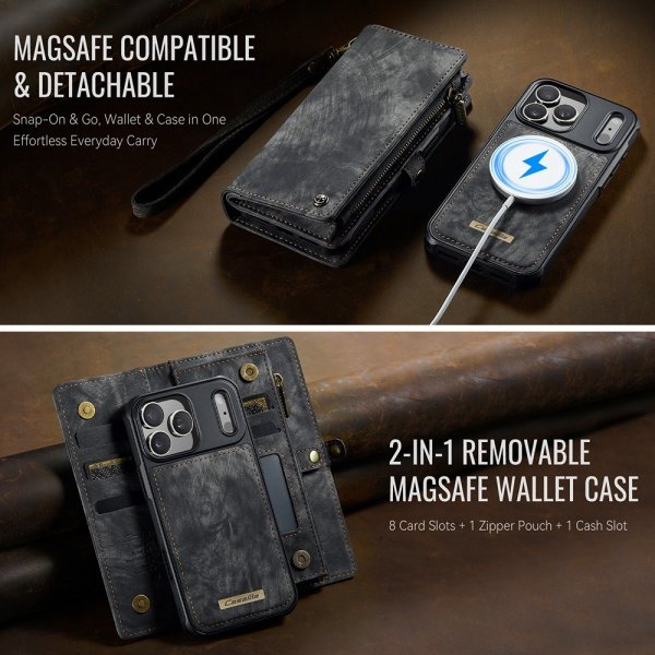 CaseMe iPhone 17 Pro Max Fodral 008 Series Löstagbart Skal Svart