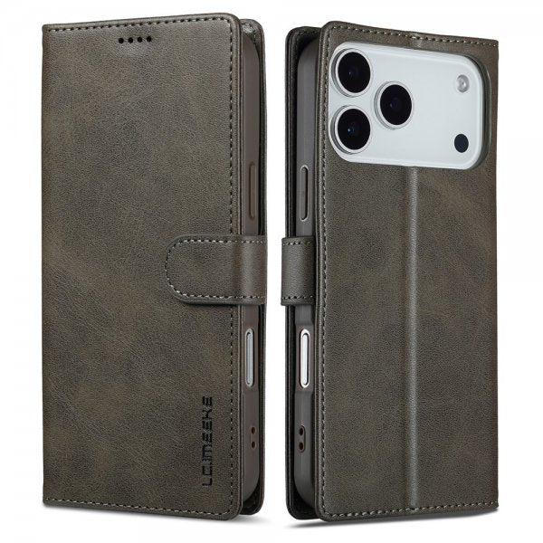 Lc.Imeeke iPhone 17 Pro Max Fodral med Kortfack Stativfunktion Grå