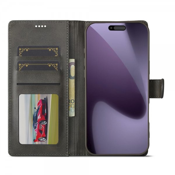 Lc.Imeeke iPhone 17 Pro Max Fodral med Kortfack Stativfunktion Grå