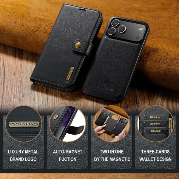 Dg.Ming iPhone 17 Pro Max Fodral med Löstagbart Skal Svart