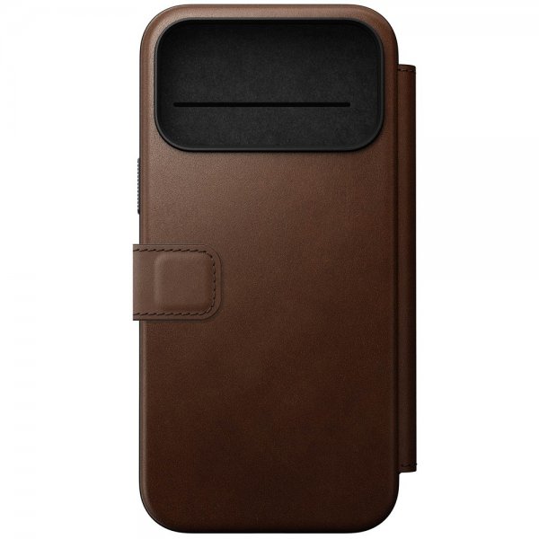 Nomad iPhone 17 Pro Max Fodral Modern Leather Folio Brun