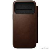 Nomad iPhone 17 Pro Max Fodral Modern Leather Folio Brun