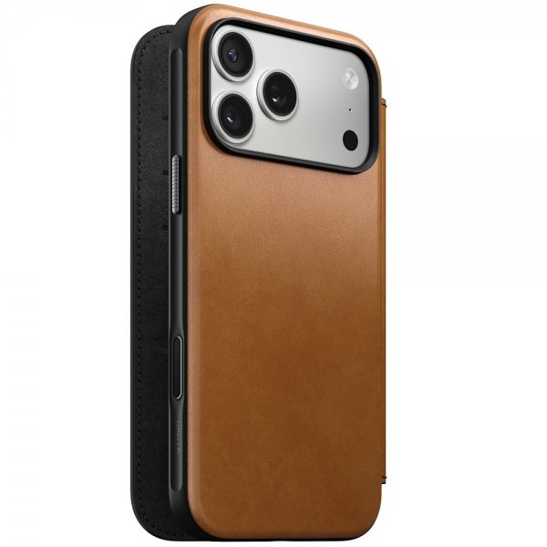 Nomad iPhone 17 Pro Max Fodral Modern Leather Folio English Tan