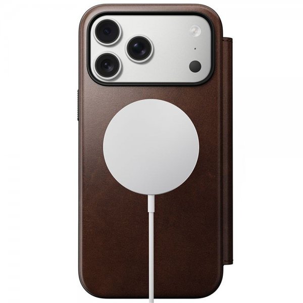 Nomad iPhone 17 Pro Max Fodral Modern Leather Folio Horween Rustic Brown