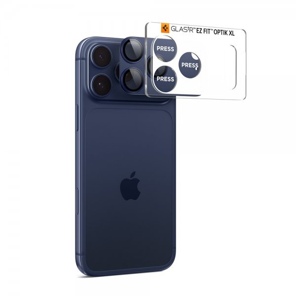 Spigen iPhone 17 Pro Max Kameraskydd Glas.tR EZ Fit Optik Pro XL Blå