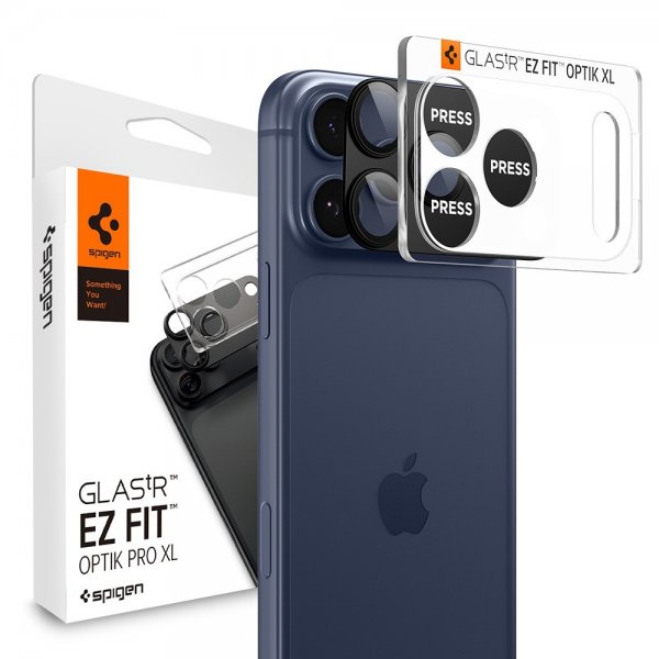 Spigen iPhone 17 Pro Max Kameraskydd Glas.tR EZ Fit Optik Pro XL Svart