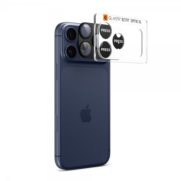 Spigen iPhone 17 Pro Max Kameraskydd Glas.tR EZ Fit Optik Pro XL Svart