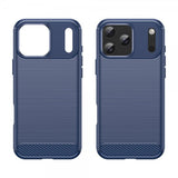 iPhone 17 Pro Max Skal Borstad Kolfibertextur Blå
