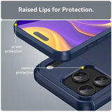 iPhone 17 Pro Max Skal Borstad Kolfibertextur Blå