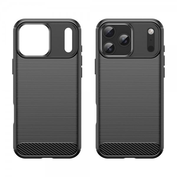 iPhone 17 Pro Max Skal Borstad Kolfibertextur Svart