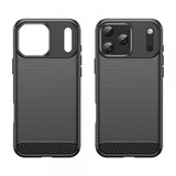 iPhone 17 Pro Max Skal Borstad Kolfibertextur Svart