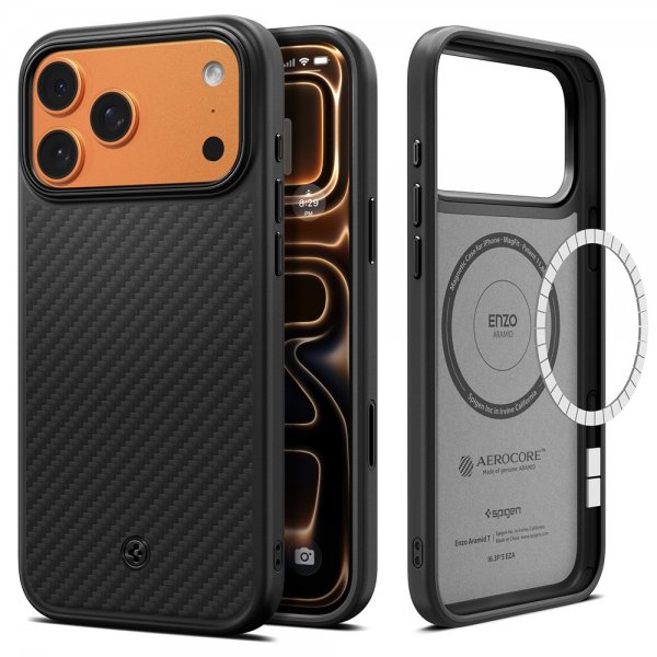Spigen iPhone 17 Pro Max Skal Enzo Aramid T MagFit Svart