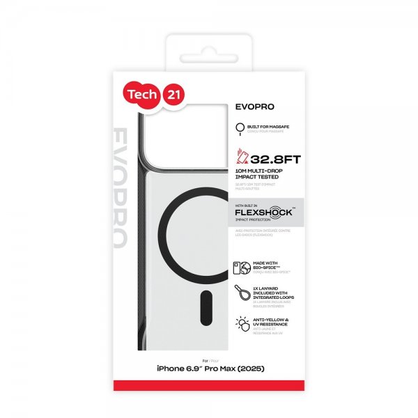 Tech21 iPhone 17 Pro Max Skal EvoPro MagSafe Transparent Svart
