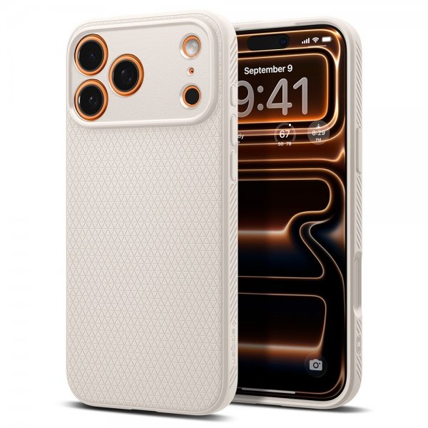 Spigen iPhone 17 Pro Max Skal Liquid Air Natural Titanium