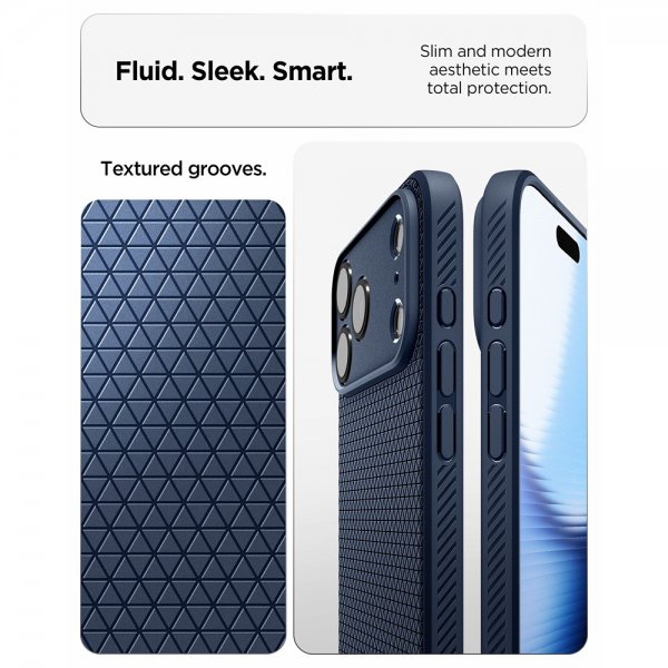 Spigen iPhone 17 Pro Max Skal Liquid Air Navy Blue