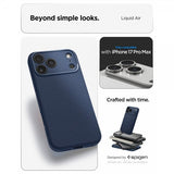 Spigen iPhone 17 Pro Max Skal Liquid Air Navy Blue