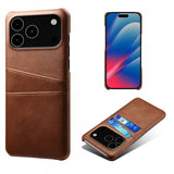 iPhone 17 Pro Max Skal med två Kortfack Mörkbrun