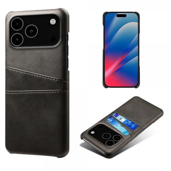 iPhone 17 Pro Max Skal med två Kortfack Svart