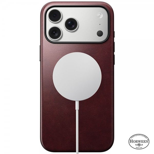 Nomad iPhone 17 Pro Max Skal Modern Leather Case Horween Burgundy