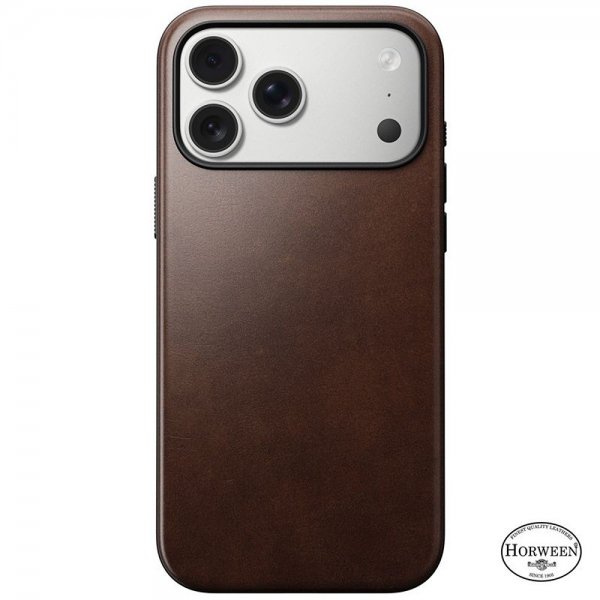 Nomad iPhone 17 Pro Max Skal Modern Leather Case Horween Rustic Brown