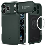 Spigen iPhone 17 Pro Max Skal Optik Armor MagFit Abyss Green