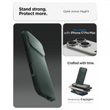 Spigen iPhone 17 Pro Max Skal Optik Armor MagFit Abyss Green