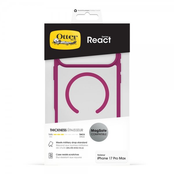 Otterbox iPhone 17 Pro Max Skal React MagSafe Pink Awakening