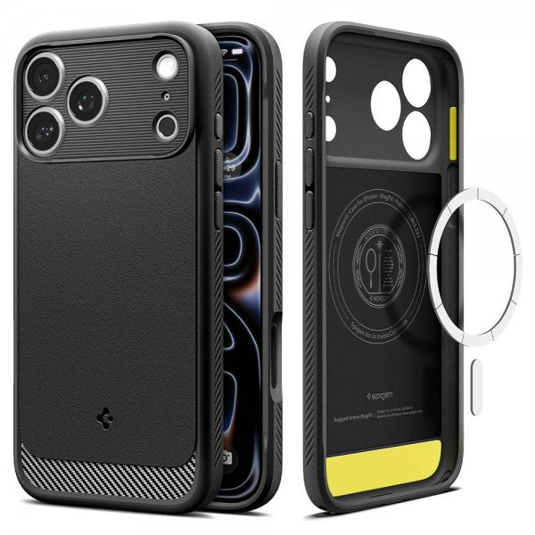 Spigen iPhone 17 Pro Max Skal Rugged Armor MagFit Matte Black