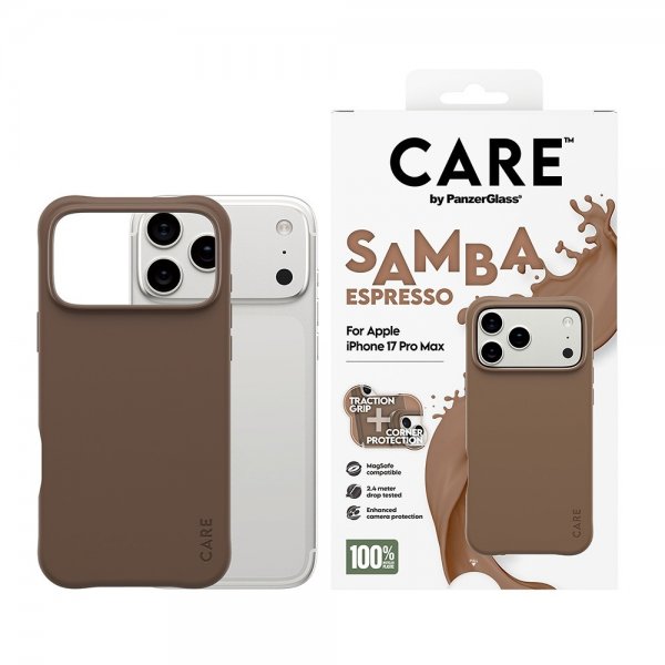CARE by PanzerGlass iPhone 17 Pro Max Skal Samba MagSafe Espresso