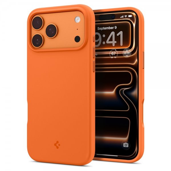 Spigen iPhone 17 Pro Max Skal Silicone Fit MagFit Cosmic Orange
