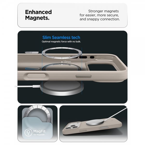 Spigen iPhone 17 Pro Max Skal Silicone Fit MagFit Stone