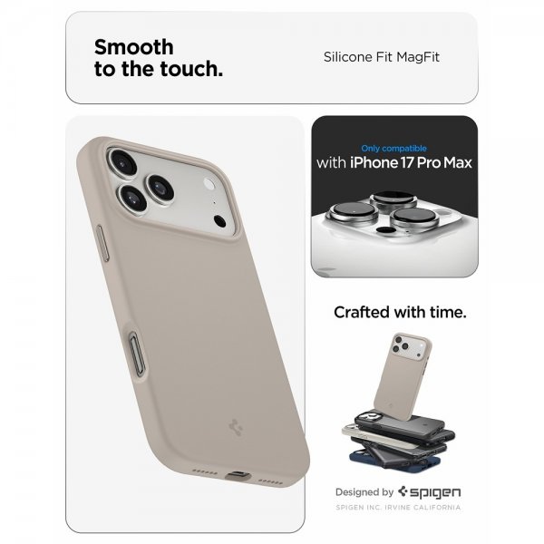 Spigen iPhone 17 Pro Max Skal Silicone Fit MagFit Stone