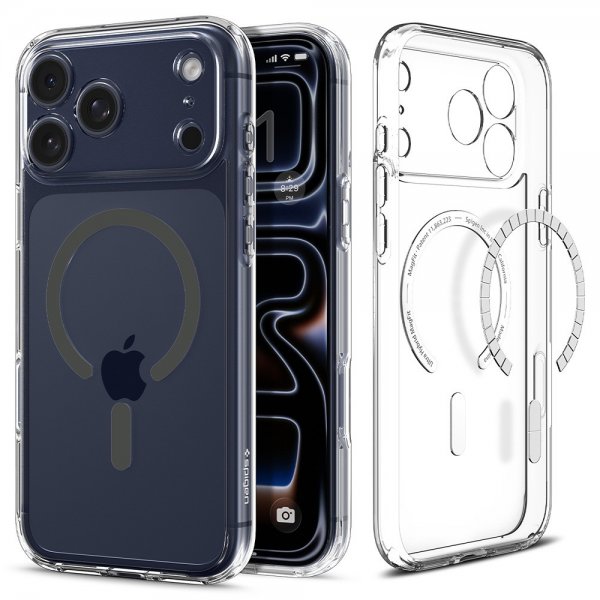 Spigen iPhone 17 Pro Max Skal Ultra Hybrid MagFit Clear Graphite