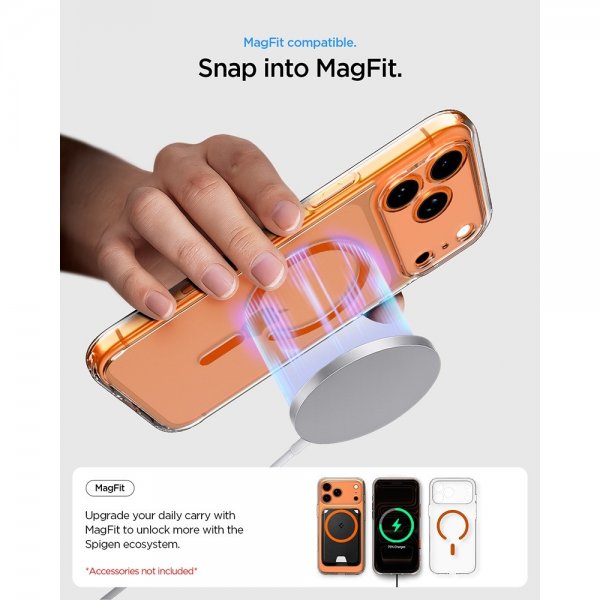 Spigen iPhone 17 Pro Max Skal Ultra Hybrid MagFit Clear Orange