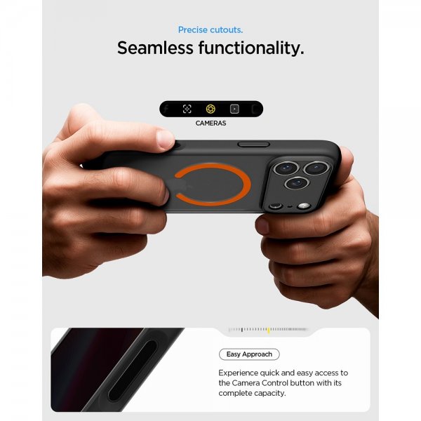 Spigen iPhone 17 Pro Max Skal Ultra Hybrid MagFit Frost Black Orange