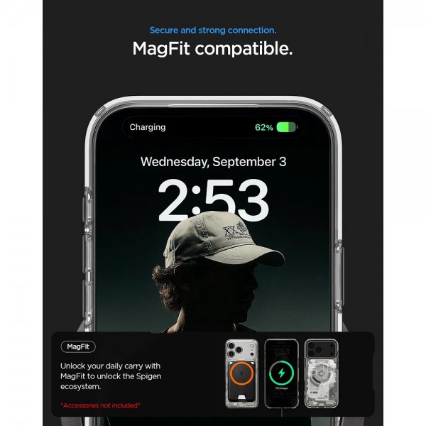 Spigen iPhone 17 Pro Max Skal Ultra Hybrid Zero One MagFit Natural Titanium