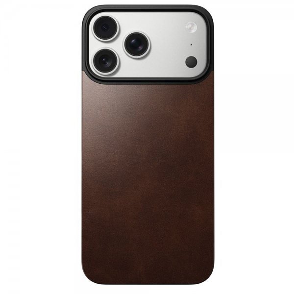 Nomad iPhone 17 Pro Max Skin Mag Leather Back Rustic Brown