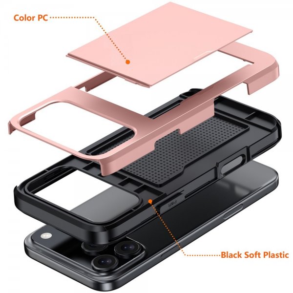 iPhone 17 Pro Skal Card Slide Svart