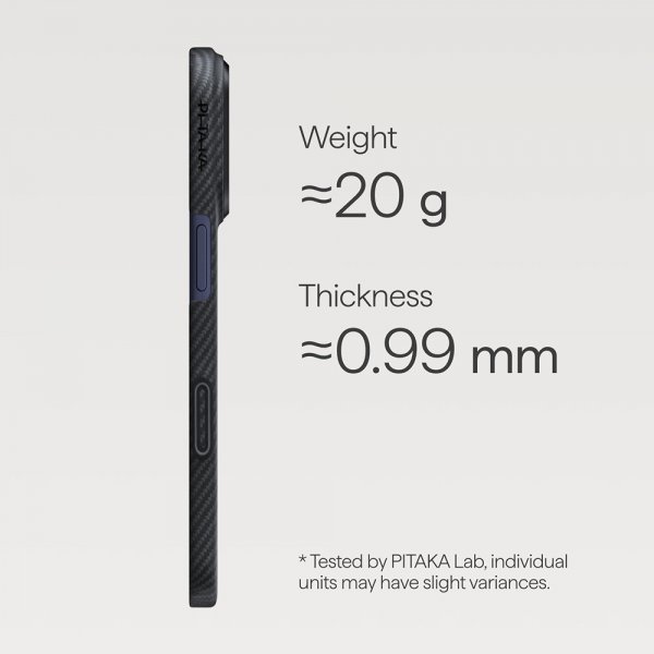 Pitaka iPhone 17 Pro Skal Edge Black/Grey Twill
