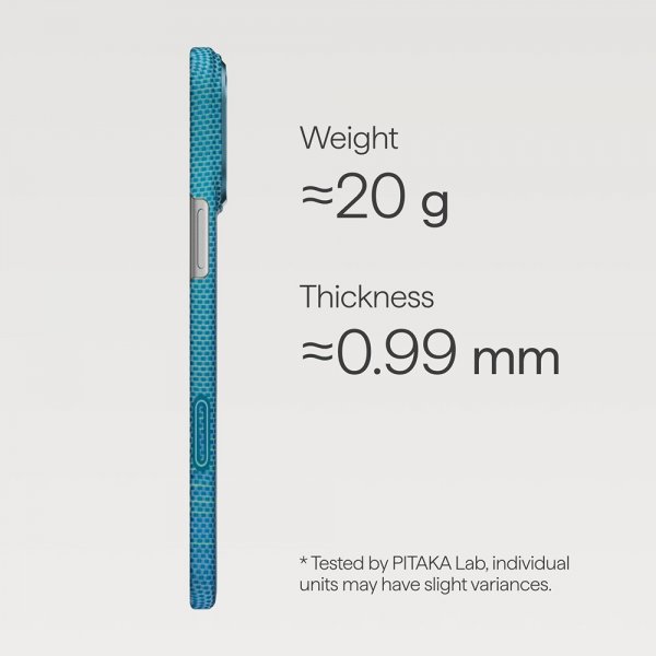 Pitaka iPhone 17 Pro Skal Edge Lucid Blue