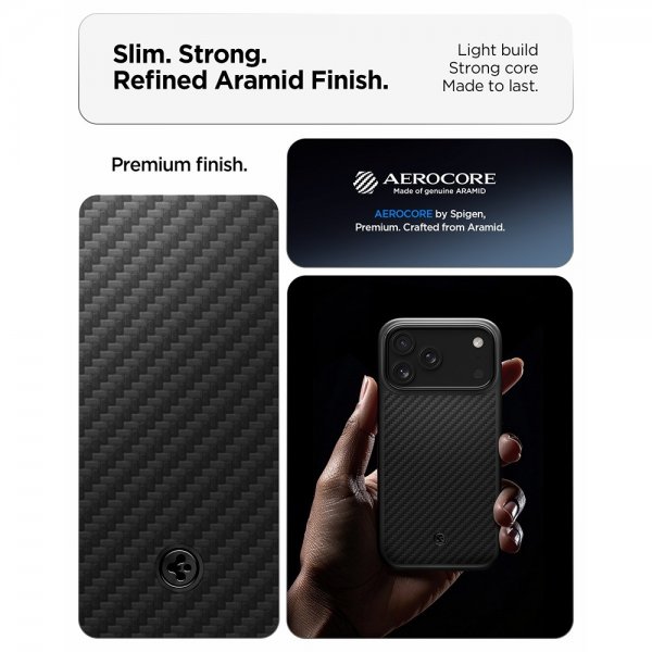 Spigen iPhone 17 Pro Skal Enzo Aramid T MagFit Svart