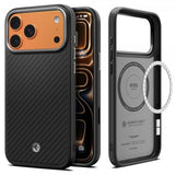 Spigen iPhone 17 Pro Skal Enzo Aramid T MagFit Svart Silver