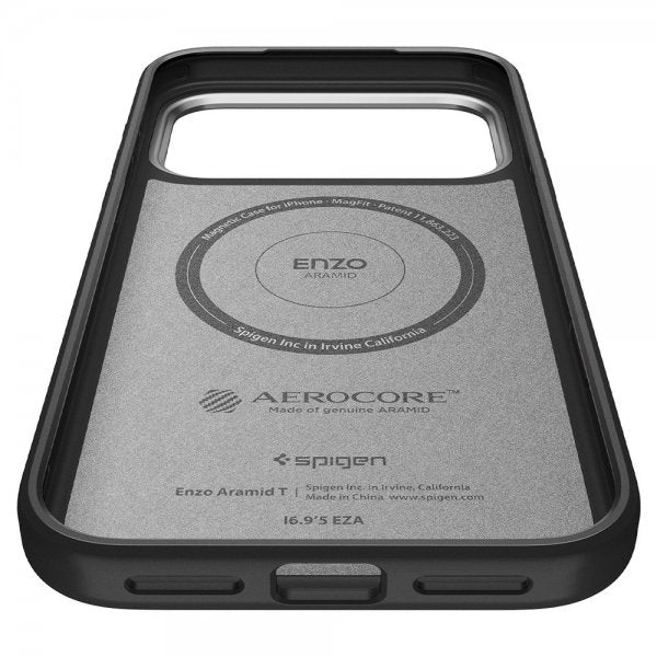 Spigen iPhone 17 Pro Skal Enzo Aramid T MagFit Svart Silver