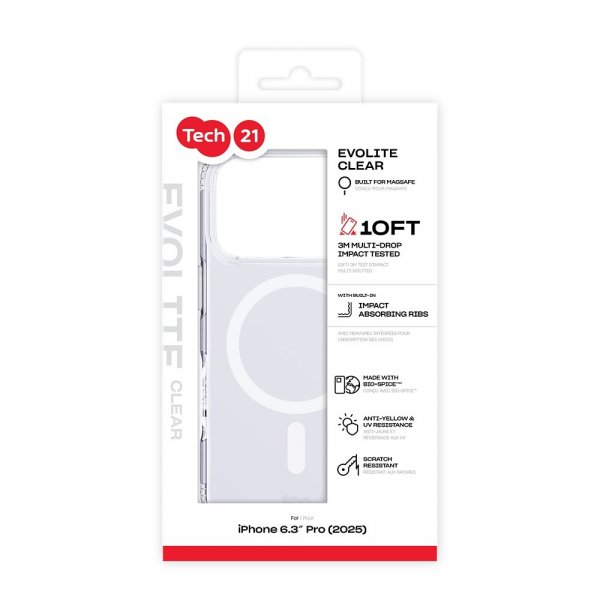 Tech21 iPhone 17 Pro Skal EvoLite MagSafe Transparent
