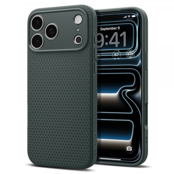 Spigen iPhone 17 Pro Skal Liquid Air Abyss Green
