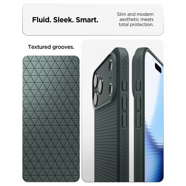 Spigen iPhone 17 Pro Skal Liquid Air Abyss Green