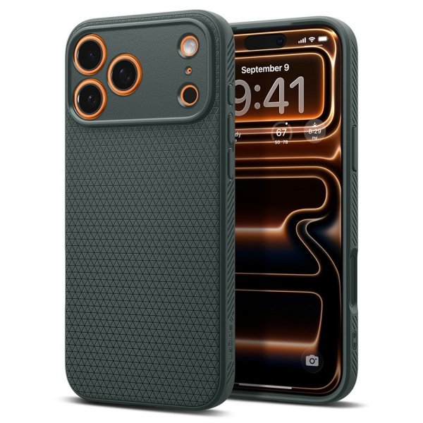 Spigen iPhone 17 Pro Skal Liquid Air Abyss Green