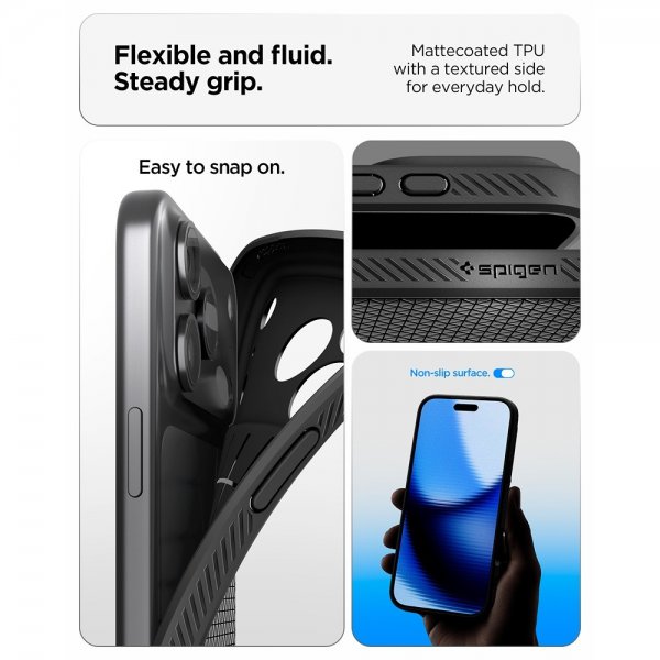 Spigen iPhone 17 Pro Skal Liquid Air Matte Black